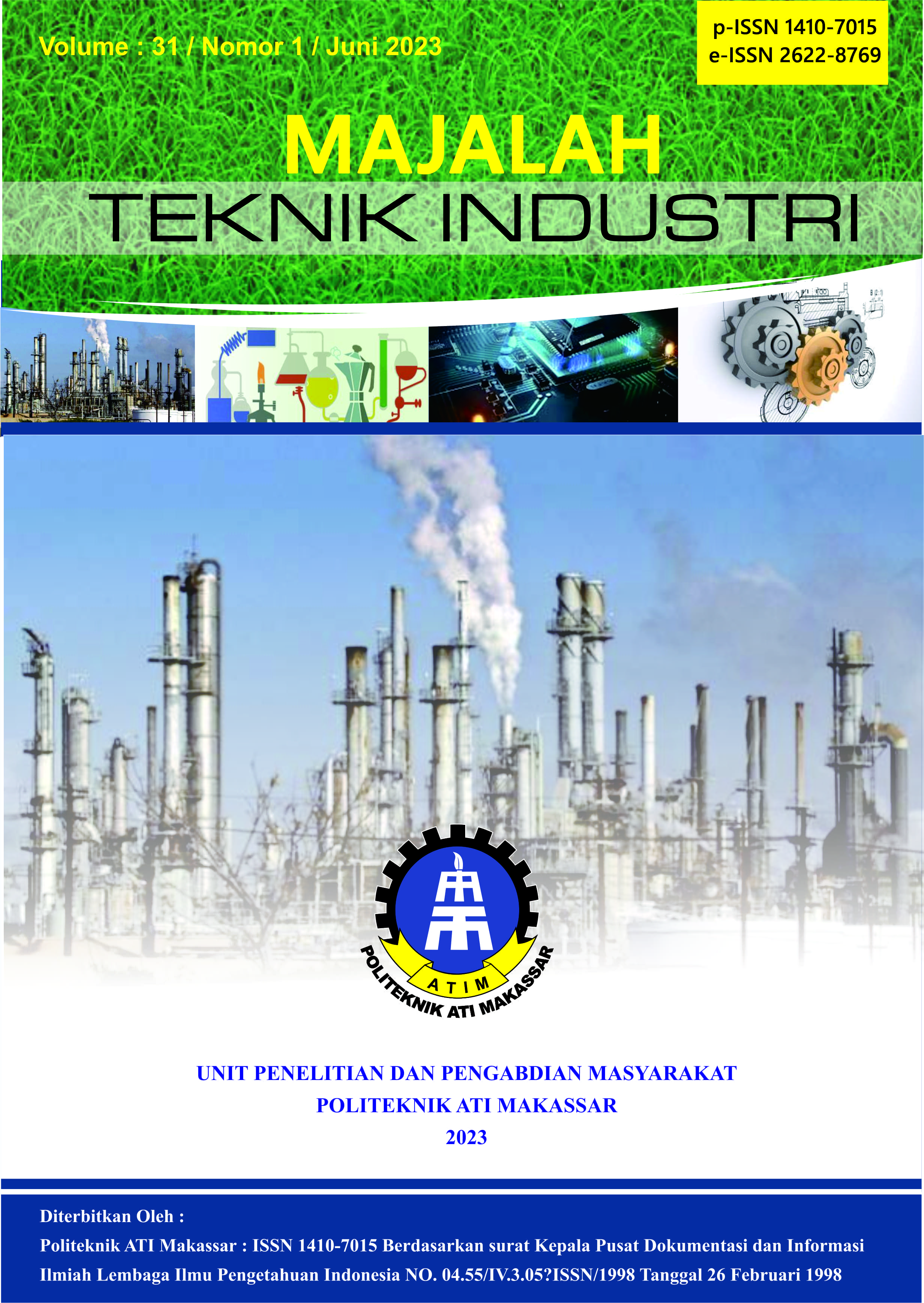 					View Vol. 31 No. 1 (2023): Majalah Teknik Industri Vol.31 No.1 Juni 2023
				
