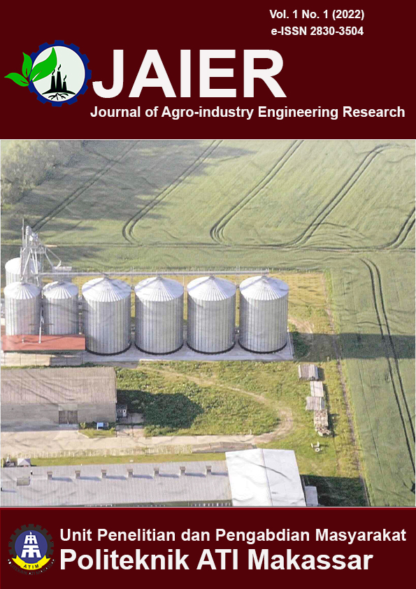 					Lihat Vol 1 No 1 (2022): Journal of Agro-Industry Engineering Research
				